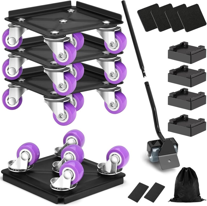 SGIP Heavy Duty Furniture Movers with Wheels, Carbon Steel Furniture Dolly, Heavy Furniture Moving Wheels Dollies Casters Rollers, Furniture Lifter Tool for Moving Furniture, Max Load 1200LB (4.1 x 4.1 IN) - Image 1